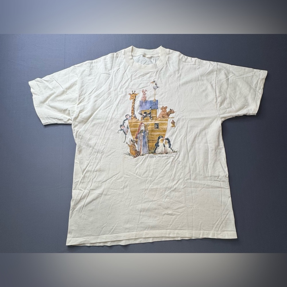 Vintage Noahs Ark mens tee 1994 L26.5 x W22 cut size tag #1042